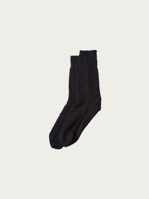 Folk Crochet Socks - Black