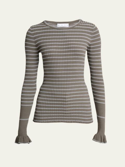 Yasmine Stripe Rib-Knit Sweater