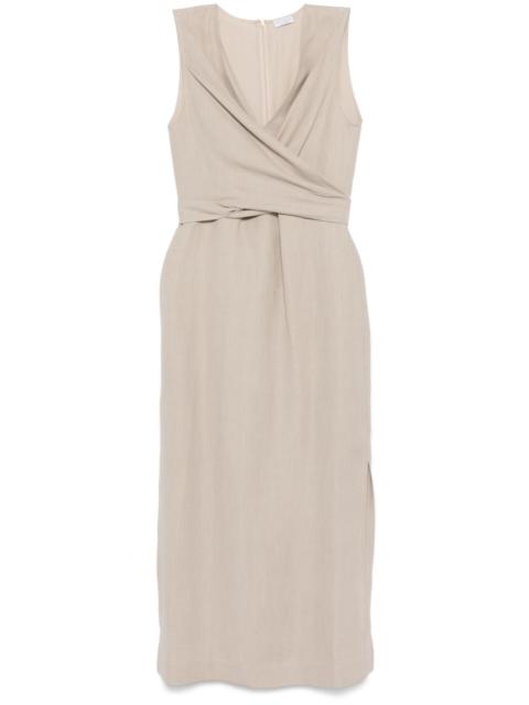 wrap-effect midi dress