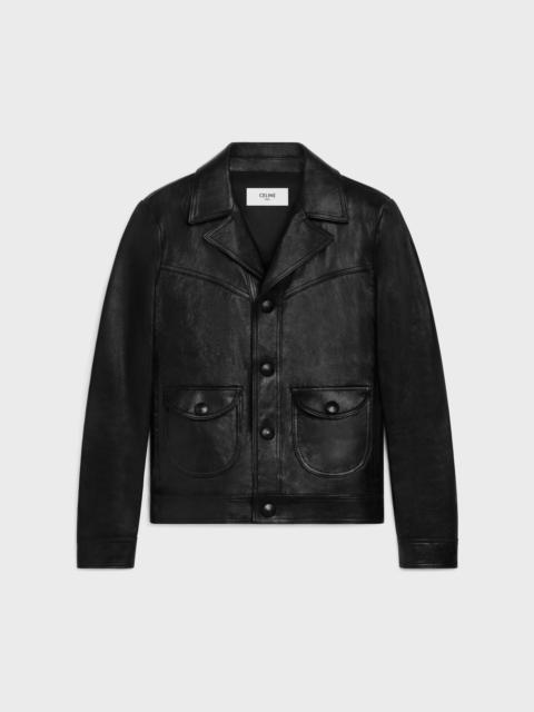 straight-cut blouson jacket in waxed lambskin