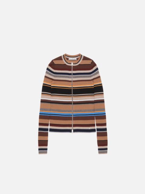 Striped wool cardigan - Multi brown