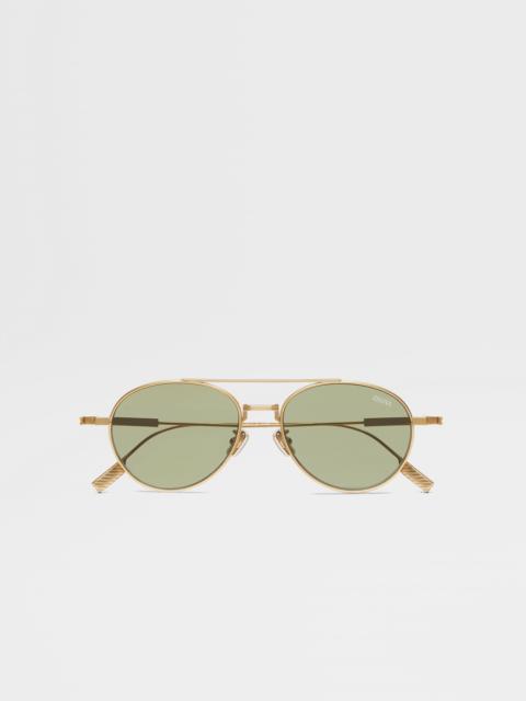 SATIN BRASS TITANIUM SUNGLASSES