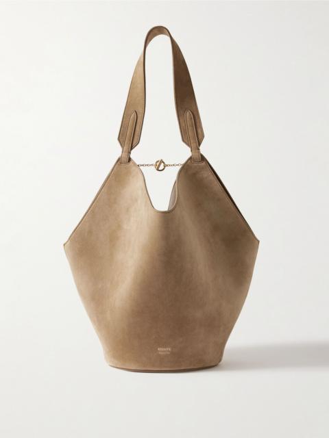 Lotus small suede tote Beige