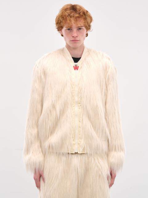 White Dream Fur Bomber Jacket