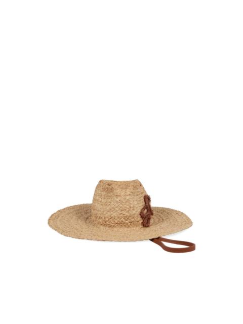 logo-detail raffia hat