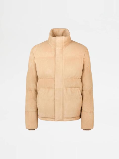 DOWN JACKET IN PASHMY SUEDE - BEIGE