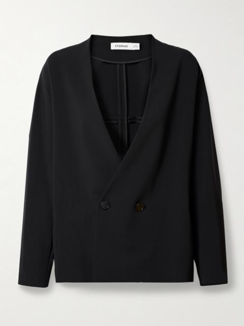 Velma Double-breasted Wool-blend Crepe Blazer