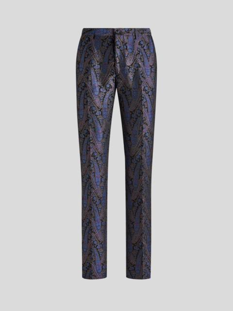 CHENILLE JACQUARD TROUSERS WITH METALLIC PAISLEY MOTIF