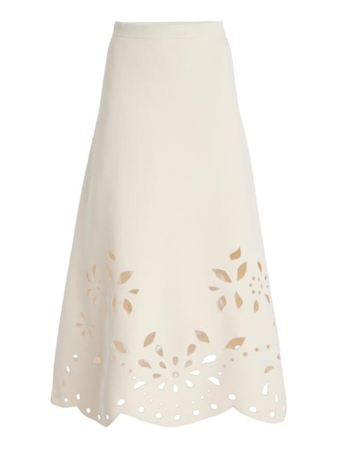 Grace Knit Midi Skirt ivory