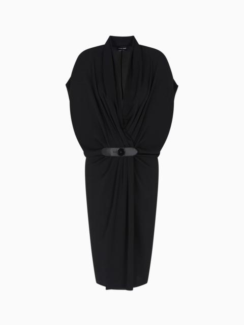 SILK TRIPLE GEORGETTE MIDI DRESS