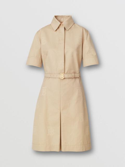 Short-sleeve Monogram Motif Cotton Dress