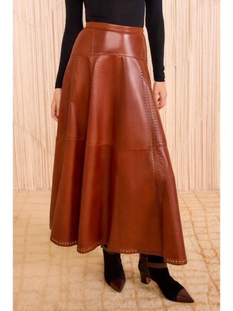 Aninda Leather Midi Skirt