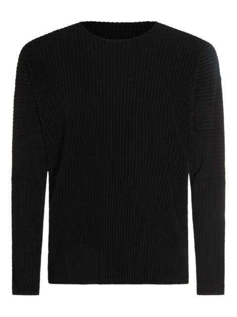 plissé long-sleeved T-shirt