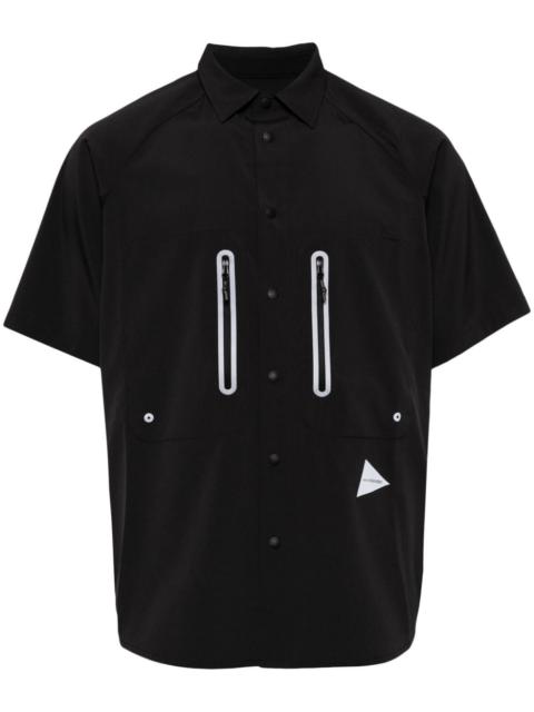 logo-print panelled shirt