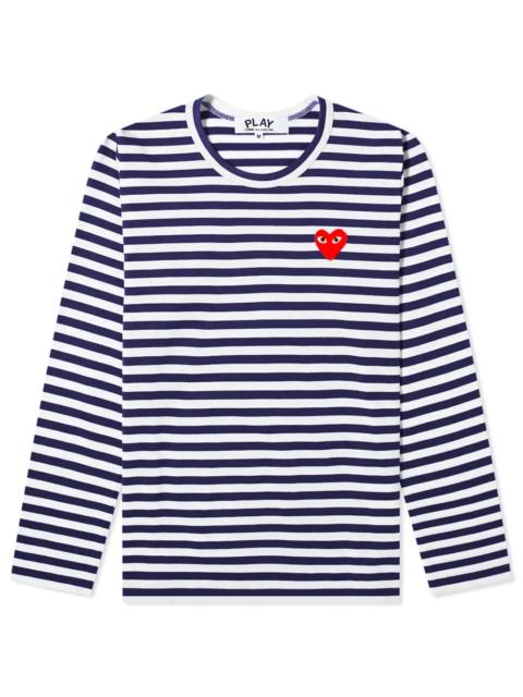 Comme des Garcons Play Women's Long Sleeve Heart Logo Stripe
