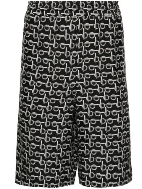 B elasticated-waistband silk shorts