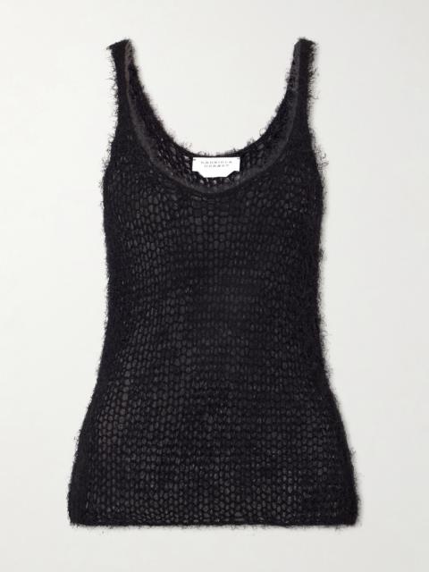 Nur Open-knit Silk And Cashmere-blend Top