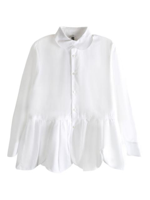 Peter Pan collar pleated blouse