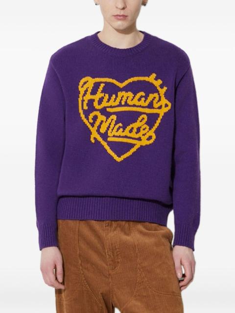 heart-logo knit jumper