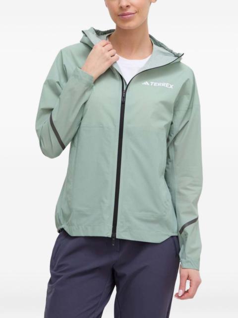 hooded reflective-detail jacket