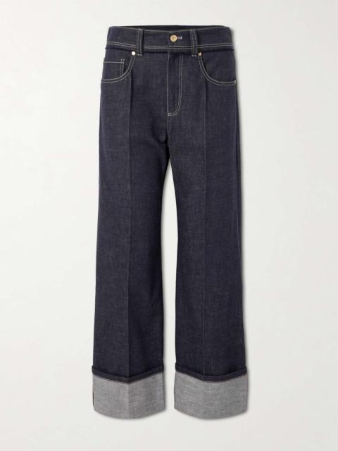 High-rise wide-leg jeans Dark denim