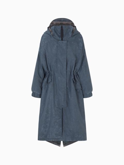 GIORGIO ARMANI NEVE PADDED COAT IN VELVET-EFFECT FABRIC