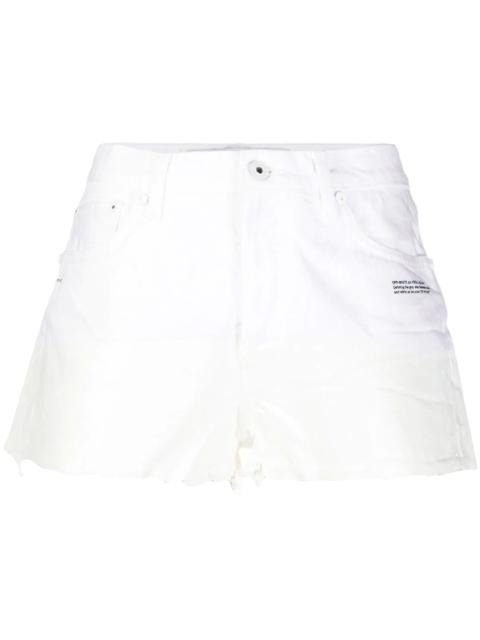 dipped hem denim shorts