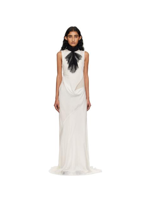 Off-White Leah Long Asymmetric Sleeveless Maxi Dress