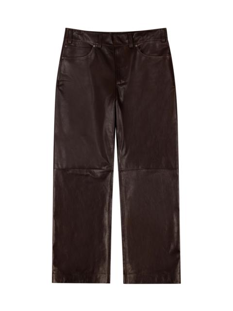 LEATHER STRAIGHT LEG DARK BROWN