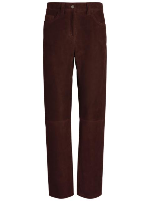 Khaite Callum Straight-leg Suede Trousers