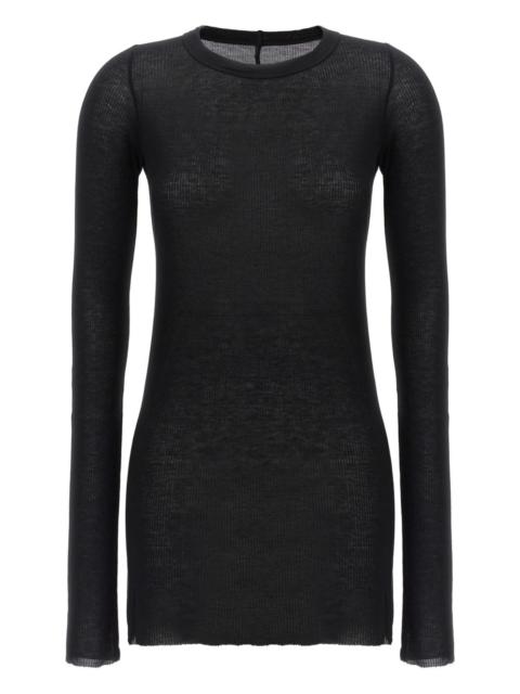 ribbed raw-cut detail T-shirt