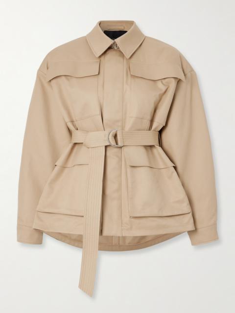 Belted Cotton-drill Parka