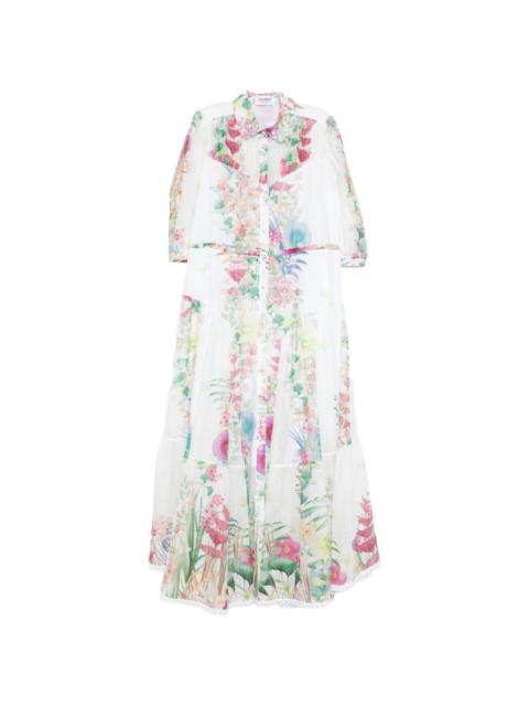 Criselle floral-detail tiered midi dress