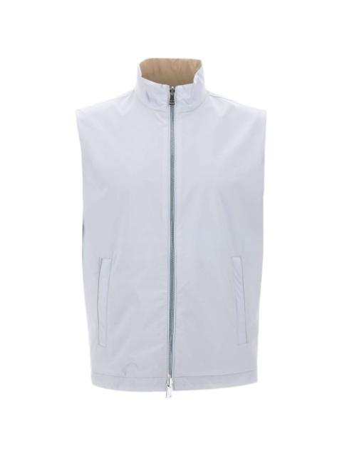 reversible zip-up gilet