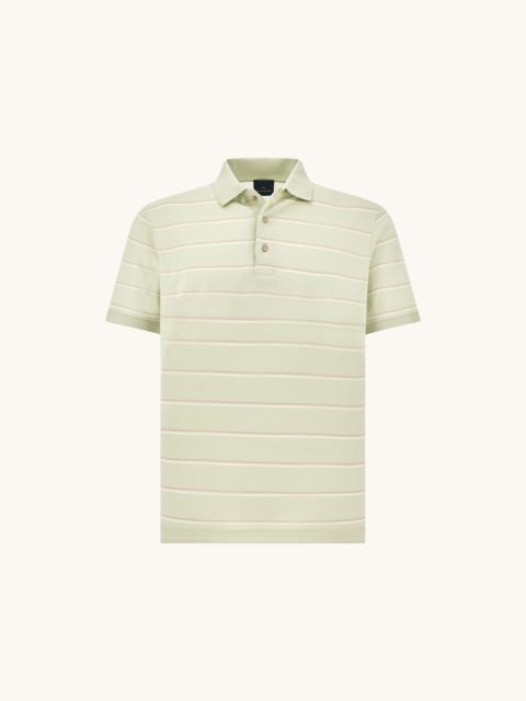 DOUBLE MERCERISED COTTON JERSEY POLO WITH STRIPED PATTERN
