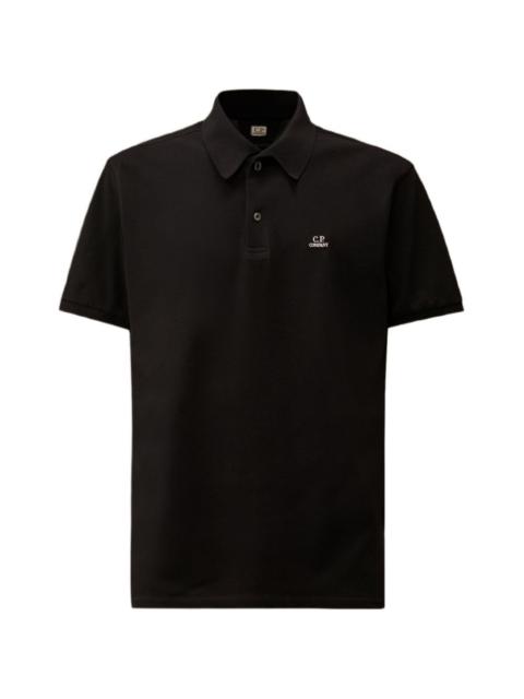 short-sleeve point-collar cotton polo shirt