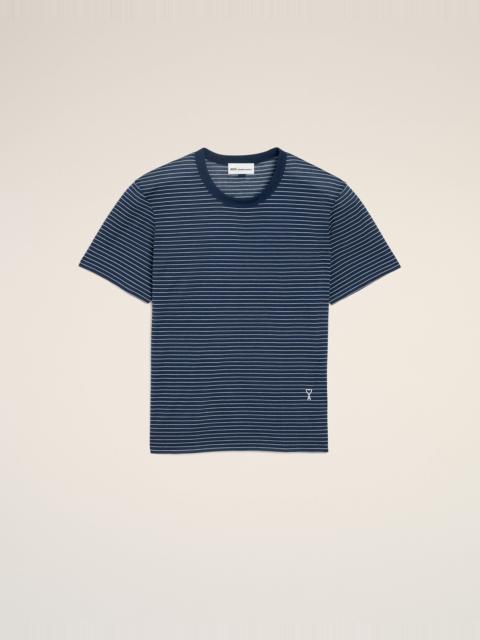 BLUE STRIPED COTTON AMI DE COEUR T-SHIRT