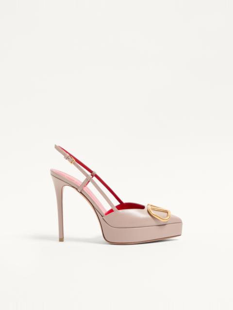 VLOGO SIGNATURE CALFSKIN SLINGBACK PLATFORM PUMP 120MM