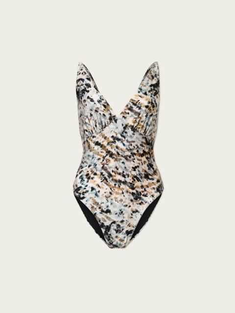 SAPH ANIMAL PRINT V-NECK SWIMSUIT