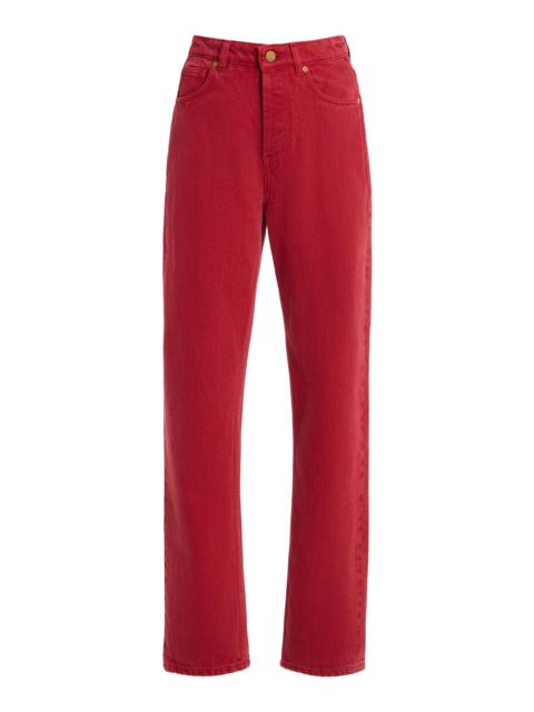 Senna Rigid High-Rise Straight-Leg Jeans red