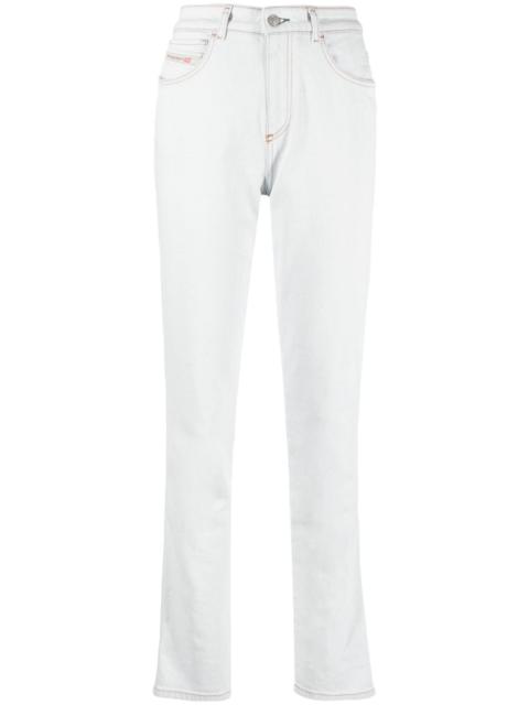 mid-rise straight-leg jeans