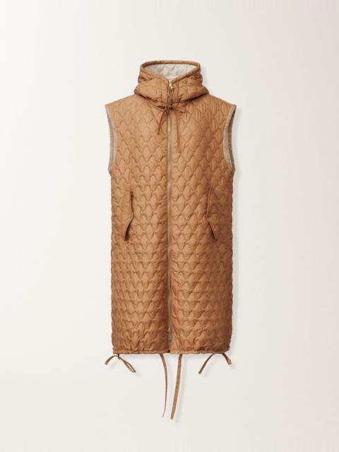 Long quilted technical gilet