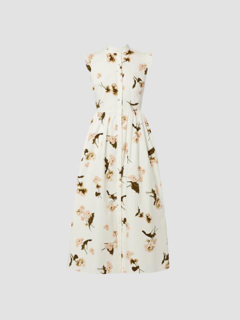 SLEEVELESS FLARED MIDI DRESS