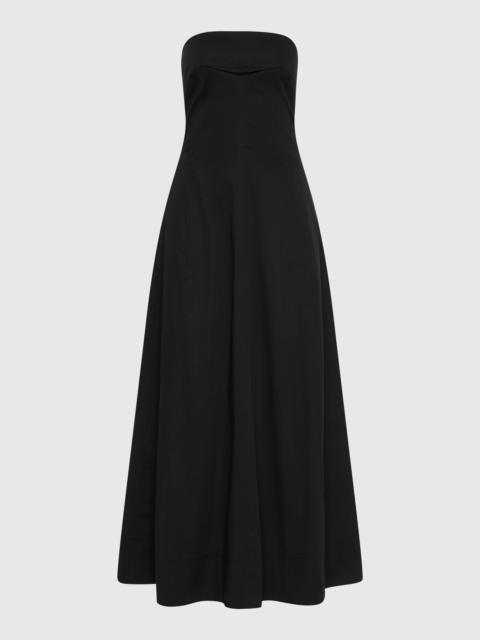 Sculpted Cotton Strapless Dress - Black