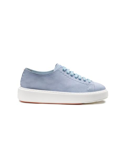 Women's light blue suede sneaker