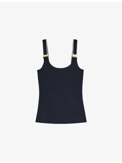 Vinnie Hardware-Embellished Stretch-Cotton Vest