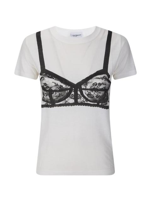 bra-print T-shirt