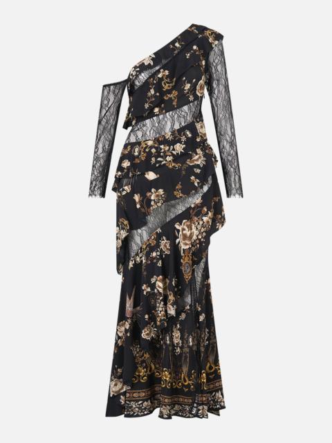 ASYMMETRIC FRILL PANELLED DRESS