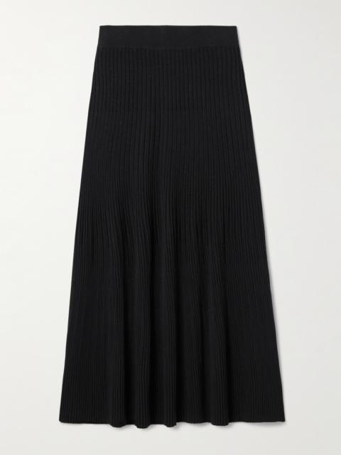 Ireene Ribbed-knit Midi Skirt