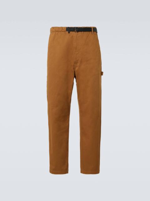 Herringbone cotton straight pants
